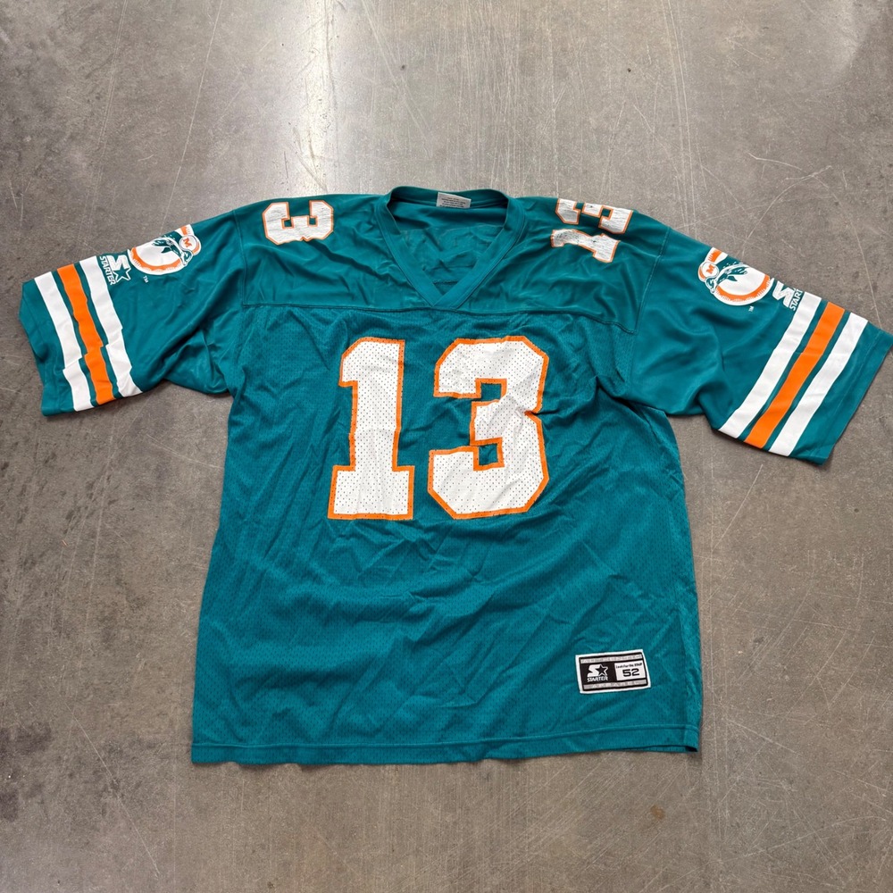 Vintage 1995 Starter Miami Dolphins Dan Marino 13 Jersey Aqua Mens 52 XL